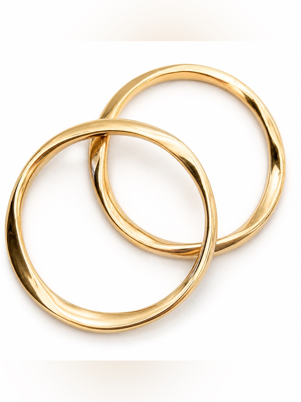 House of Harlow 1960 Thick,Polished Gold Double Bangle Bracelet